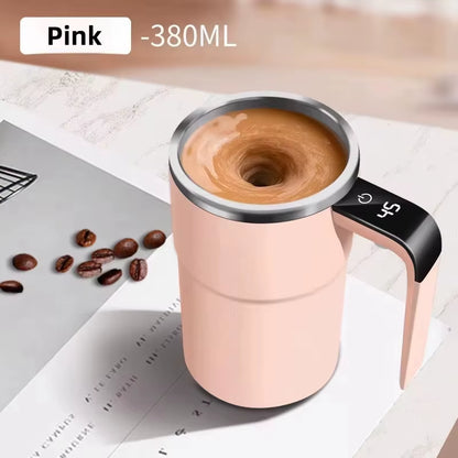 380ML Electric Coffee Self Mixing Mug IP67 Waterproof Bpa-Free Coffee Stirring Mug Rechargeable Automatic Magnetic Cup for Tea