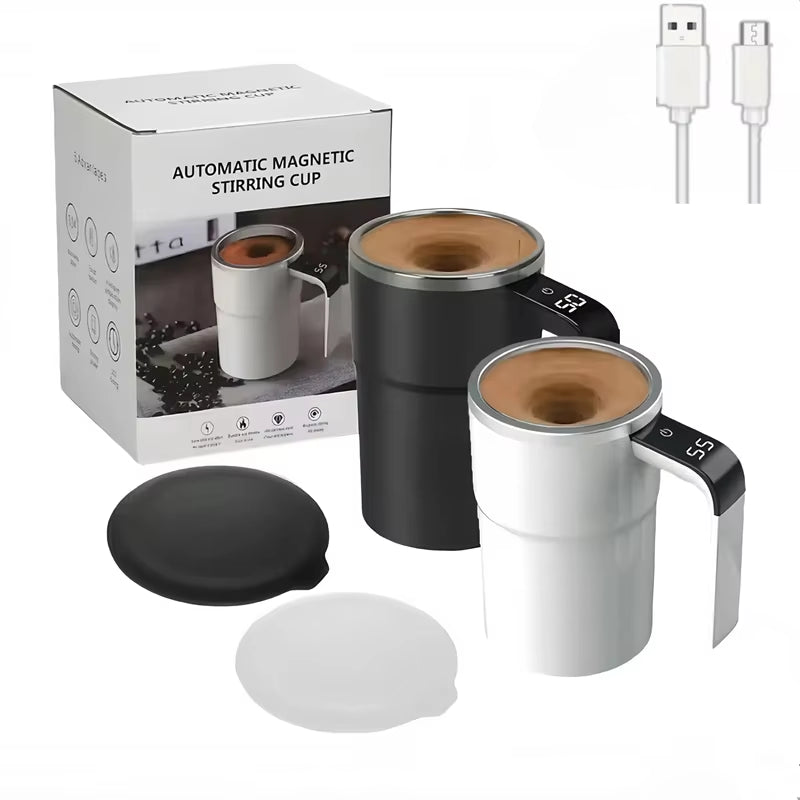 380ML Electric Coffee Self Mixing Mug IP67 Waterproof Bpa-Free Coffee Stirring Mug Rechargeable Automatic Magnetic Cup for Tea