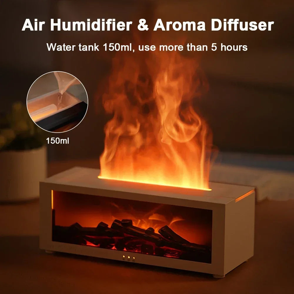 Air Humidifier Essential Oils Humidifiers Home Aroma Humidifier Flame Automatic Fragrance Diffuser with LED Light Remote Control