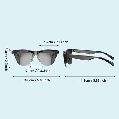 Smart Bluetooth V5.3 Sunglasses Glasses Call Outdoor Sports Headphones HIFI Black Technology Anti-Touch UV for Men and Women