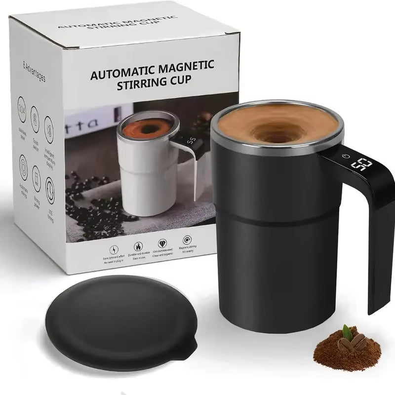 380ML Electric Coffee Self Mixing Mug IP67 Waterproof Bpa-Free Coffee Stirring Mug Rechargeable Automatic Magnetic Cup for Tea